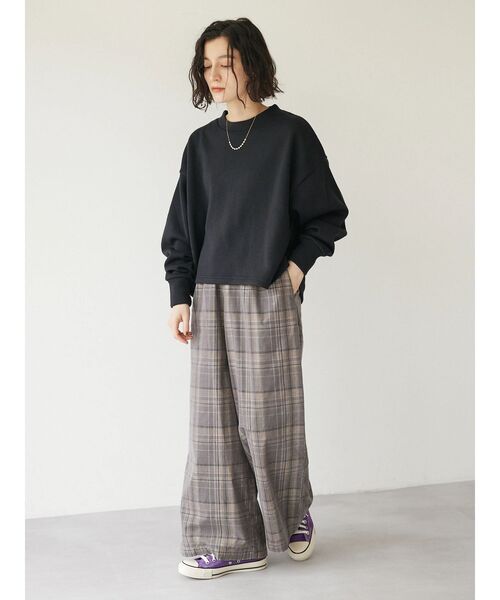 CRAFT STANDARD BOUTIQUE(クラフトスタンダードブティック)の「ニットフリースプルオーバー(ニット/セーター・レディース・ブラック/グレイッシュベージュ/アイボリー/チャコールグレー・FREE)」の11枚目の写真