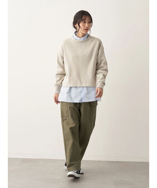 CRAFT STANDARD BOUTIQUE(クラフトスタンダードブティック)の「ニットフリースプルオーバー(ニット/セーター・レディース・ブラック/グレイッシュベージュ/アイボリー/チャコールグレー・FREE)」の14枚目の写真