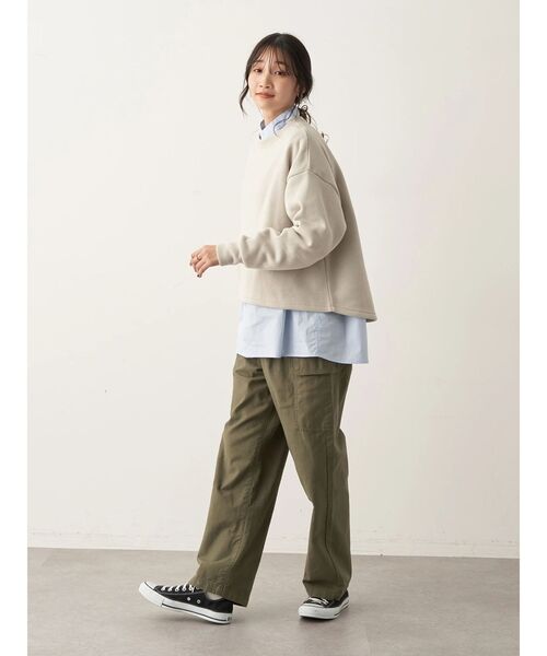 CRAFT STANDARD BOUTIQUE(クラフトスタンダードブティック)の「ニットフリースプルオーバー(ニット/セーター・レディース・ブラック/グレイッシュベージュ/アイボリー/チャコールグレー・FREE)」の15枚目の写真