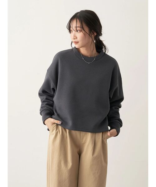 CRAFT STANDARD BOUTIQUE(クラフトスタンダードブティック)の「ニットフリースプルオーバー(ニット/セーター・レディース・ブラック/グレイッシュベージュ/アイボリー/チャコールグレー・FREE)」の16枚目の写真