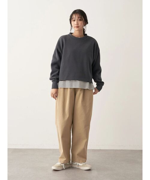 CRAFT STANDARD BOUTIQUE(クラフトスタンダードブティック)の「ニットフリースプルオーバー(ニット/セーター・レディース・ブラック/グレイッシュベージュ/アイボリー/チャコールグレー・FREE)」の18枚目の写真