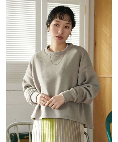 CRAFT STANDARD BOUTIQUE(クラフトスタンダードブティック)の「ニットフリースプルオーバー(ニット/セーター・レディース・ブラック/グレイッシュベージュ/アイボリー/チャコールグレー・FREE)」の20枚目の写真