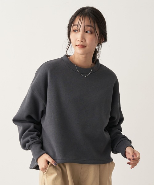 CRAFT STANDARD BOUTIQUE(クラフトスタンダードブティック)の「ニットフリースプルオーバー(ニット/セーター・レディース・ブラック/グレイッシュベージュ/アイボリー/チャコールグレー・FREE)」の3枚目の写真