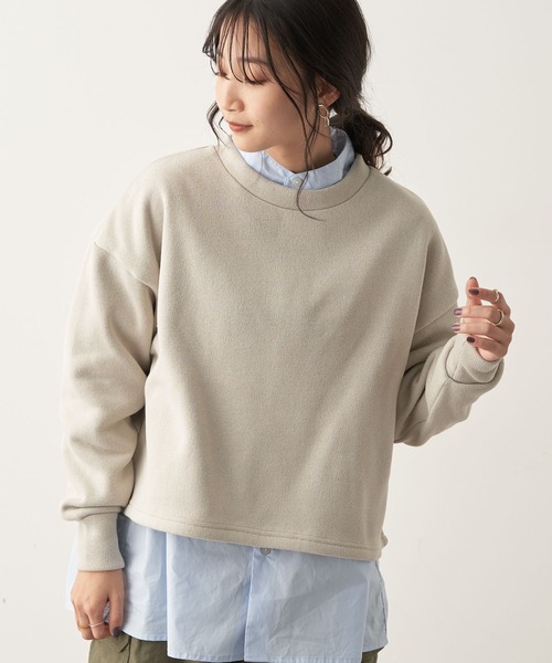 CRAFT STANDARD BOUTIQUE(クラフトスタンダードブティック)の「ニットフリースプルオーバー(ニット/セーター・レディース・ブラック/グレイッシュベージュ/アイボリー/チャコールグレー・FREE)」の1枚目の写真