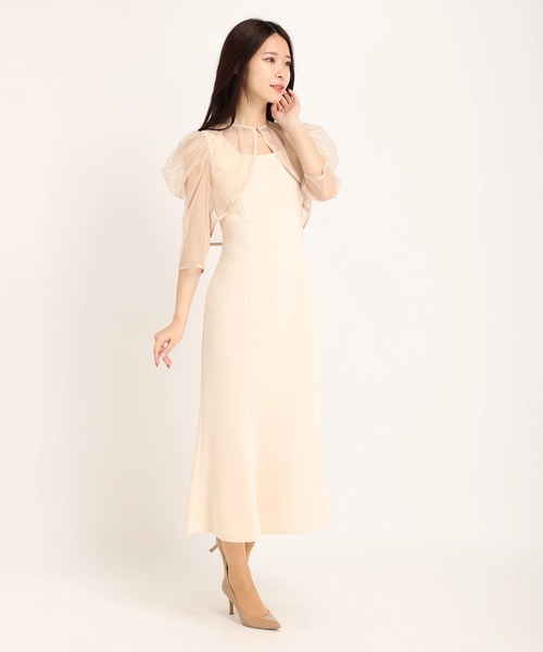 STRAWBERRY-FIELDS（ストロベリーフィールズ）の「ダブルクリッシー　セットアップ（ドレス・レディース・ピンクベージュ/ブラック・2）」の11枚目の写真