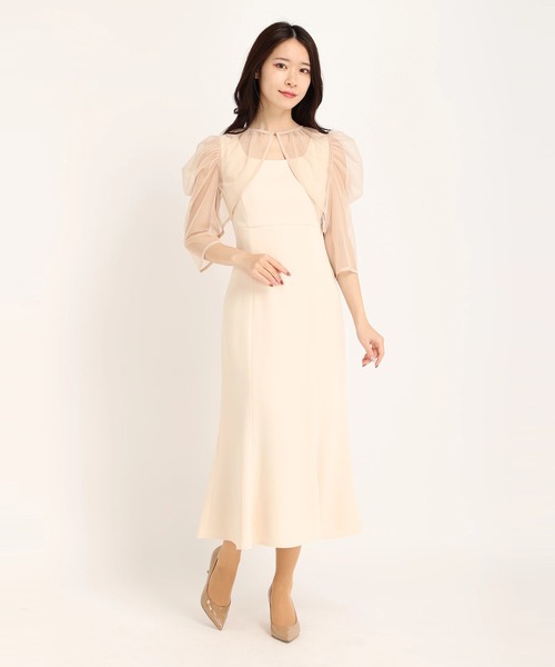 STRAWBERRY-FIELDS（ストロベリーフィールズ）の「ダブルクリッシー　セットアップ（ドレス・レディース・ピンクベージュ/ブラック・2）」の12枚目の写真