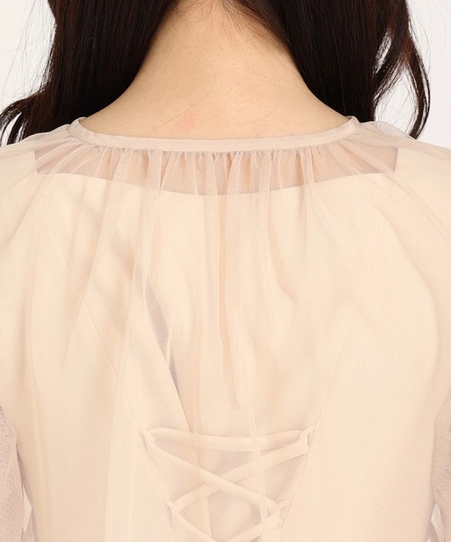 STRAWBERRY-FIELDS（ストロベリーフィールズ）の「ダブルクリッシー　セットアップ（ドレス・レディース・ピンクベージュ/ブラック・2）」の18枚目の写真