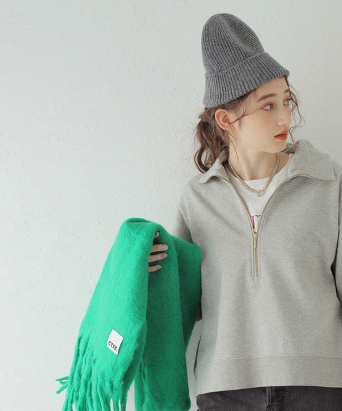 TWEED MILL（ツイードミル）の「【TWEEDMILL/ツイードミル】 Slouch beanie：ニットキャップ（ニットキャップ/ビーニー・レディース・ブラック/グレー・FREE）」の3枚目の写真