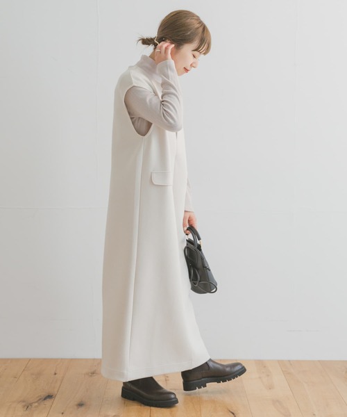 ITEMS URBANRESEARCH（アイテムズ アーバンリサーチ）の「インナーセットダンボールジャンスカ(セットアイテム)（ワンピース・レディース・アイボリー/ブラック/モカ・FREE）」の6枚目の写真