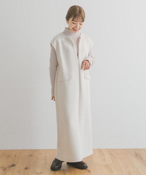 ITEMS URBANRESEARCH（アイテムズ アーバンリサーチ）の「インナーセットダンボールジャンスカ(セットアイテム)（ワンピース・レディース・アイボリー/ブラック/モカ・FREE）」の7枚目の写真