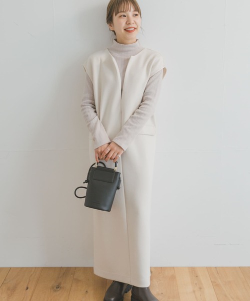 ITEMS URBANRESEARCH（アイテムズ アーバンリサーチ）の「インナーセットダンボールジャンスカ(セットアイテム)（ワンピース・レディース・アイボリー/ブラック/モカ・FREE）」の8枚目の写真