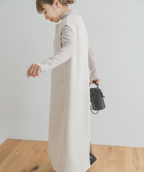 ITEMS URBANRESEARCH（アイテムズ アーバンリサーチ）の「インナーセットダンボールジャンスカ(セットアイテム)（ワンピース・レディース・アイボリー/ブラック/モカ・FREE）」の9枚目の写真