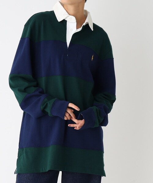 OPAQUE.CLIP(オペークドットクリップ)の「◆【POLO RALPH LAUREN/ポロ ラルフ ローレン】ラグビーシャツ(ポロシャツ・レディース・ネイビー系7・02)」の2枚目の写真