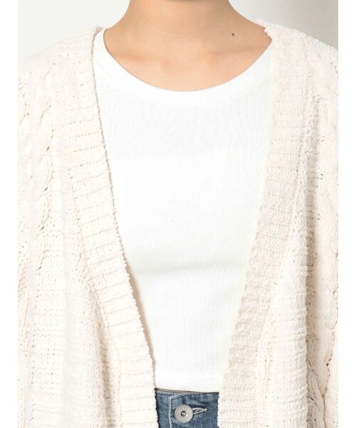 GYDA（ジェイダ）の「モールヤーン ケーブルニットカーディガン（カーディガン/ボレロ・レディース・チャコールグレー/ライトブルー/アイボリー・FREE）」の18枚目の写真