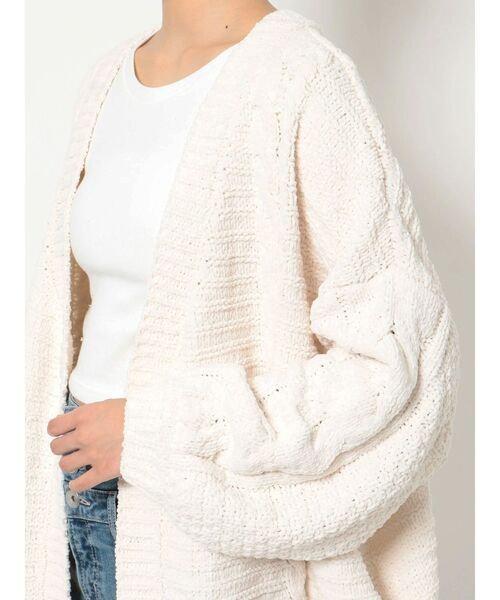 GYDA（ジェイダ）の「モールヤーン ケーブルニットカーディガン（カーディガン/ボレロ・レディース・チャコールグレー/ライトブルー/アイボリー・FREE）」の19枚目の写真