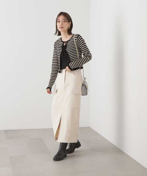 N.（N. Natural Beauty Basic）（エヌエヌナチュラルビューティーベーシック）の「◆シアーシャインリブカーディガン（カーディガン/ボレロ・レディース・オフホワイト/ピンク/ブラック系その他/ライトグリーン・MEDIUM）」の16枚目の写真