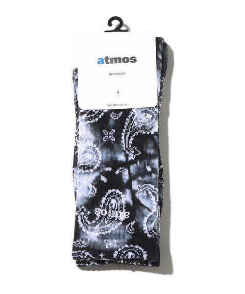 atmos pink（アトモスピンク）の「atmos TIE DYE PAISLEY SOCKS / アトモス タイダイ ペイズリー ソックス（ソックス/靴下・メンズ・グレー/ブラック・26-28cm）」の2枚目の写真