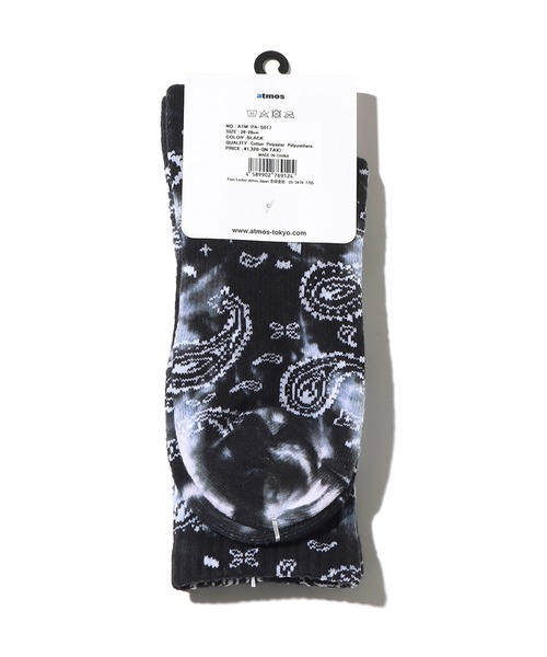 atmos pink（アトモスピンク）の「atmos TIE DYE PAISLEY SOCKS / アトモス タイダイ ペイズリー ソックス（ソックス/靴下・メンズ・グレー/ブラック・26-28cm）」の6枚目の写真
