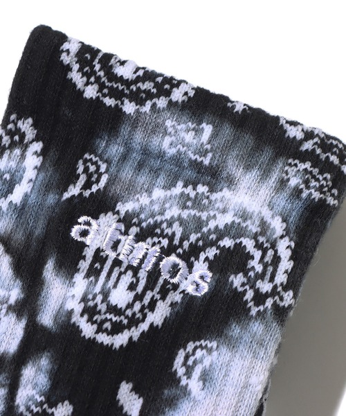 atmos pink（アトモスピンク）の「atmos TIE DYE PAISLEY SOCKS / アトモス タイダイ ペイズリー ソックス（ソックス/靴下・メンズ・グレー/ブラック・26-28cm）」の7枚目の写真
