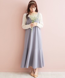 <大きいサイズ> カットジャージーキャミソールワンピース marun