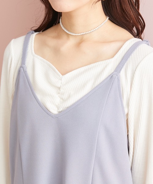 marun（マルン）の「＜大きいサイズ＞ カットジャージーキャミソールワンピース marun（ワンピース・レディース・ライトブルー/ブラック/ベージュ系/ベージュ系その他/ピンク・3L/4L/L/LL/5L）」の22枚目の写真