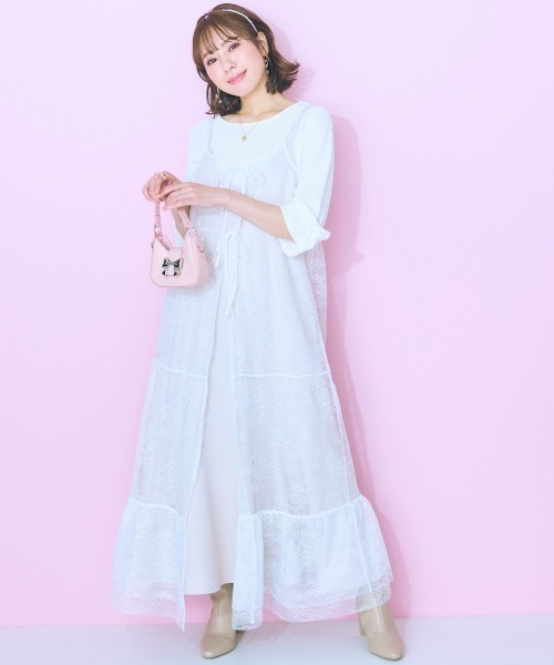 marun（マルン）の「＜大きいサイズ＞ カットジャージーキャミソールワンピース marun（ワンピース・レディース・ライトブルー/ブラック/ベージュ系/ベージュ系その他/ピンク・3L/4L/L/LL/5L）」の12枚目の写真