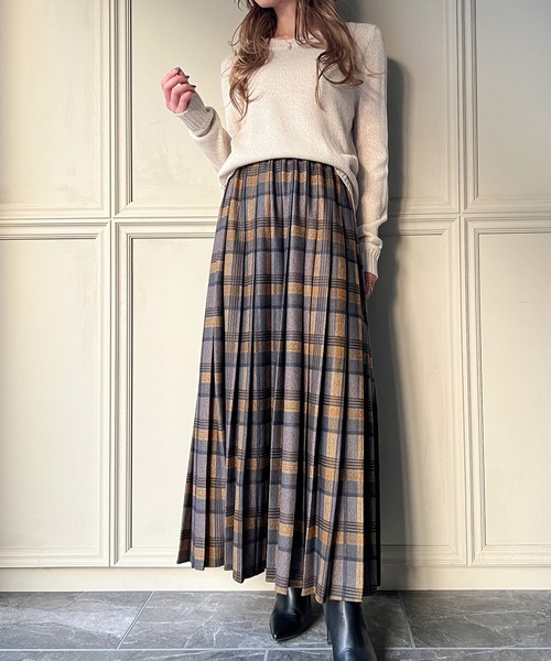 junoah(ジュノア)の「プリーツスカート(スカート・レディース・ダークグレー・LARGE)」の3枚目の写真