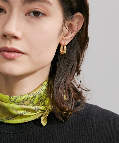 ROPE'(ロペ)の「【雑誌掲載】ドロップフープピアス(ピアス(両耳用)・レディース・シルバー/ゴールド・FREE)」の3枚目の写真