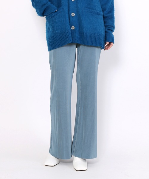 PUNYUS（プニュズ）の「プリーツフレアパンツ（その他パンツ・レディース・サックスブルー/ライトピンク/ブラック/グリーン・1/2/3/4）」の5枚目の写真