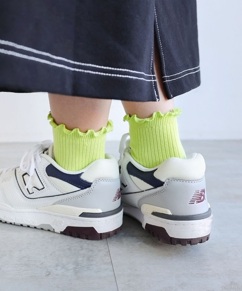 andme（アンドミー）の「メローリブソックス（ソックス/靴下・レディース・ホワイト/ライム/ピンク/ベージュ/ブラック・23-25cm）」の11枚目の写真