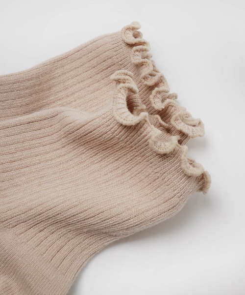 andme（アンドミー）の「メローリブソックス（ソックス/靴下・レディース・ホワイト/ライム/ピンク/ベージュ/ブラック・23-25cm）」の17枚目の写真