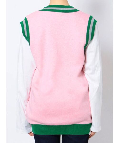 jouetie（ジュエティ）の「Vネックカラーニットベスト（ベスト・レディース・ブラック/ピンク/パープル・MEDIUM）」の6枚目の写真