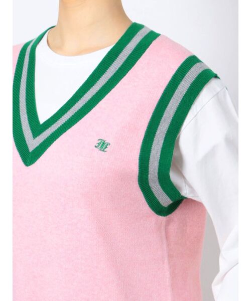 jouetie（ジュエティ）の「Vネックカラーニットベスト（ベスト・レディース・ブラック/ピンク/パープル・MEDIUM）」の8枚目の写真