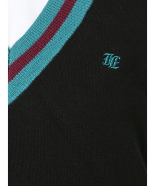 jouetie（ジュエティ）の「Vネックカラーニットベスト（ベスト・レディース・ブラック/ピンク/パープル・MEDIUM）」の11枚目の写真