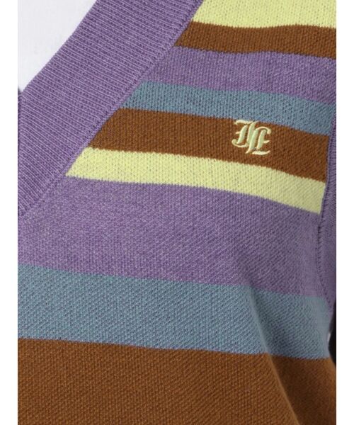 jouetie（ジュエティ）の「Vネックカラーニットベスト（ベスト・レディース・ブラック/ピンク/パープル・MEDIUM）」の12枚目の写真