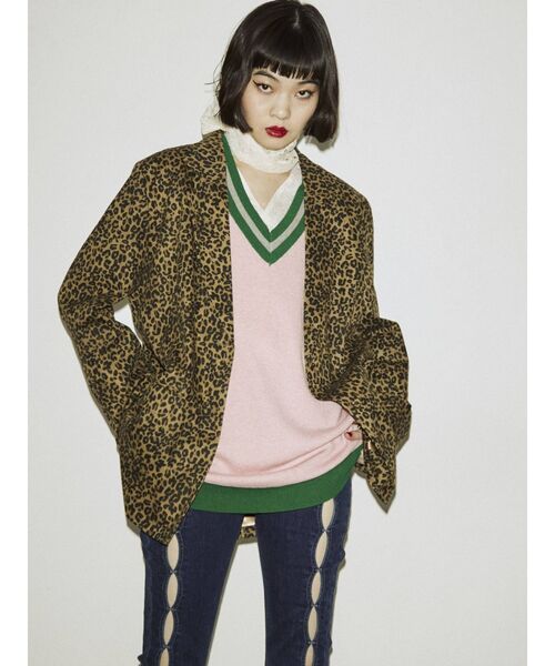 jouetie（ジュエティ）の「Vネックカラーニットベスト（ベスト・レディース・ブラック/ピンク/パープル・MEDIUM）」の20枚目の写真