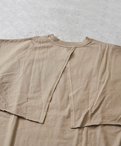 TOBILA（トビラ）の「コットン天竺レイヤードTシャツ（Tシャツ/カットソー・レディース・ベージュ/パープル/ヘザーチャコール・M）」の22枚目の写真