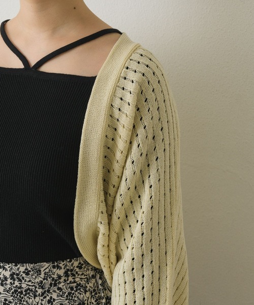 RETRO GIRL（レトロガール）の「リブスカシボレロ（カーディガン/ボレロ・レディース・ライトグレー/グリーン/オフホワイト・FREE）」の15枚目の写真