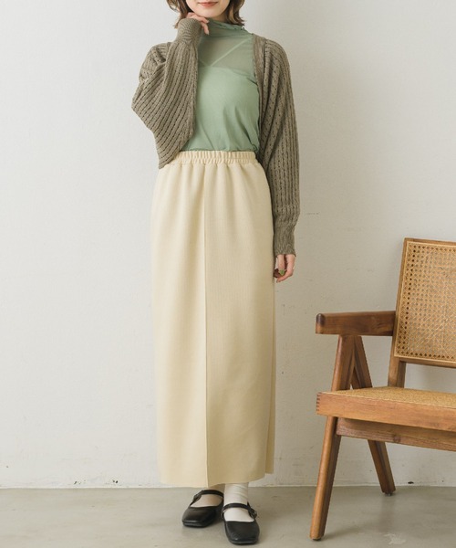 RETRO GIRL（レトロガール）の「リブスカシボレロ（カーディガン/ボレロ・レディース・ライトグレー/グリーン/オフホワイト・FREE）」の4枚目の写真