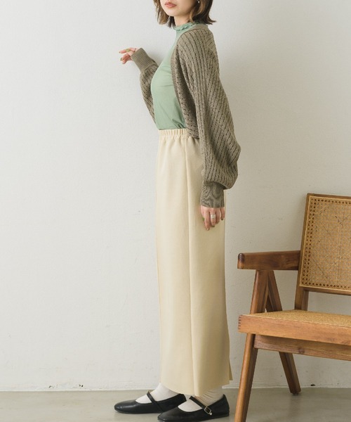 RETRO GIRL（レトロガール）の「リブスカシボレロ（カーディガン/ボレロ・レディース・ライトグレー/グリーン/オフホワイト・FREE）」の5枚目の写真