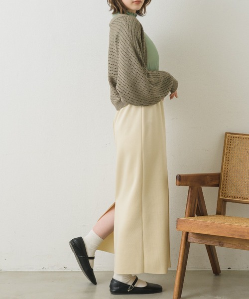 RETRO GIRL（レトロガール）の「リブスカシボレロ（カーディガン/ボレロ・レディース・ライトグレー/グリーン/オフホワイト・FREE）」の6枚目の写真