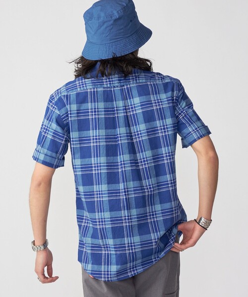 SHIPS(シップス)の「*SHIPS: ワンポイント ロゴ コットン/リネン マドラスチェック ボタンダウン 半袖 シャツ(シャツ/ブラウス・メンズ・ネイビー/オリーブ/グリーン/ワイン・SMALL/MEDIUM/LARGE/X-LARGE)」の16枚目の写真