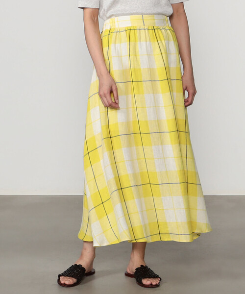 O'NEIL of DUBLIN（オニールオブダブリン）の「O'NEIL OF DUBLIN | リネン フレアロングスカート WOMEN（スカート・レディース・イエロー系その他/ブルー系その他2/ブルー系その他5/イエロー系その他2/A/グリーン系その他/ブルー系その他・8）」の18枚目の写真