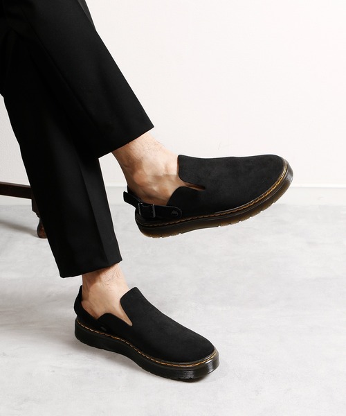 Dr. Martens スエード サボ・クロッグサンダル ドクターマーチン サボ ブラックスエードクロッグサンダル Dr. Martens