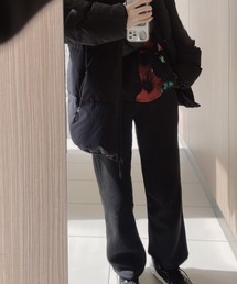 ゆったり暖かいストレートパンツ
