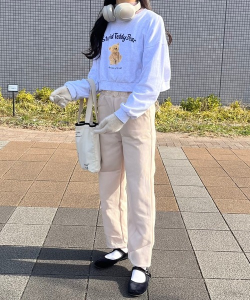 fiere(フィエール)の「ゆったり暖かいストレートパンツ(その他パンツ・レディース・ブラック/アイボリー・M/L)」の13枚目の写真