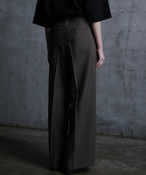 CALLNE】2Tuck Wide Straight Slacks/2タックワイド ストレート