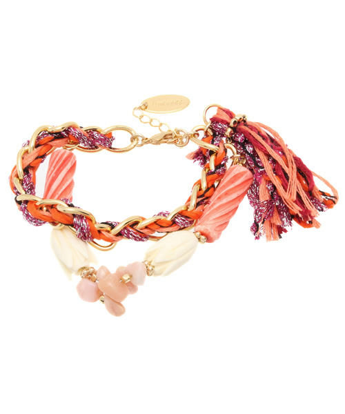 Language（ランゲージ）の「【Language】タッセルブレス（ブレスレット・レディース・ブルー系/オレンジ系・38）」の2枚目の写真