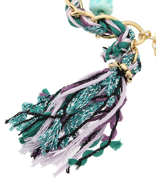 Language（ランゲージ）の「【Language】タッセルブレス（ブレスレット・レディース・ブルー系/オレンジ系・38）」の6枚目の写真