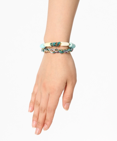 Language（ランゲージ）の「【Language】タッセルブレス（ブレスレット・レディース・ブルー系/オレンジ系・38）」の3枚目の写真